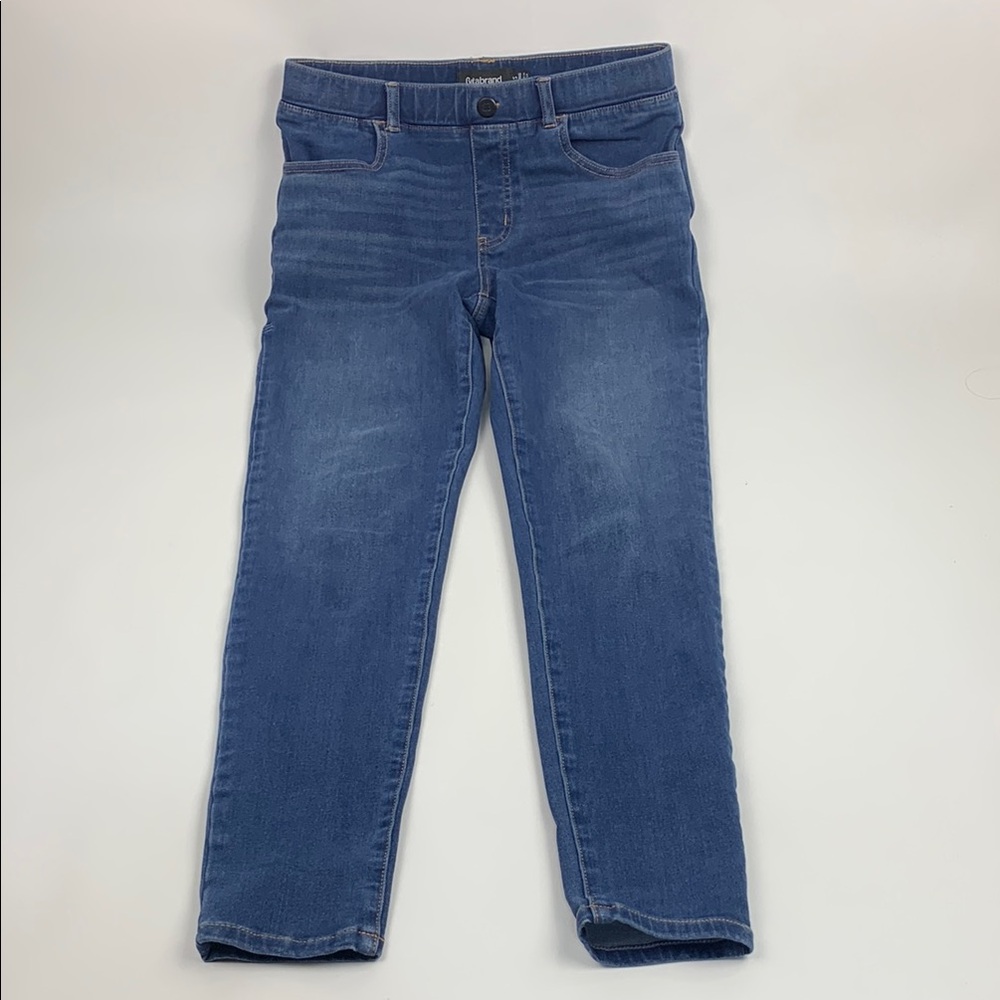 Betabrand Blue Denim skinny Jeans Size Small long Stretchy Pull on Medium wash